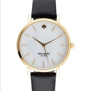 Kate Spade Metro Watch - Black Genuine Leather Strap - Needs New Battery